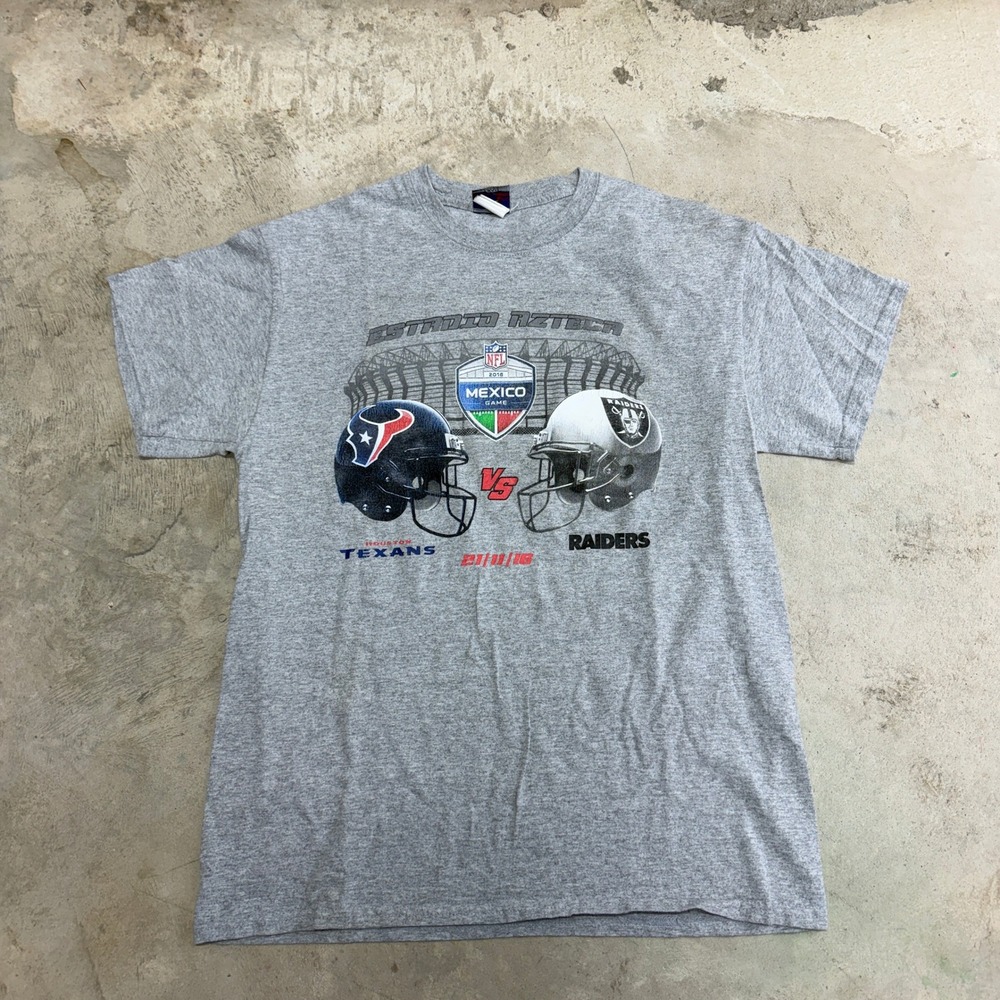 NFL Estdio Azteca‎ Mexico Game Texans Raiders T Shirt Mens Size M Gray